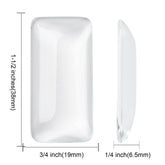 Glass Patch Embellishments Cabochons 38x19x6.5 MM (4 Pieces) Rectangle Dome Transparent Color For Jewellery Making DIY Crafts Decoration